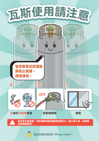 瓦斯使用請注意!!